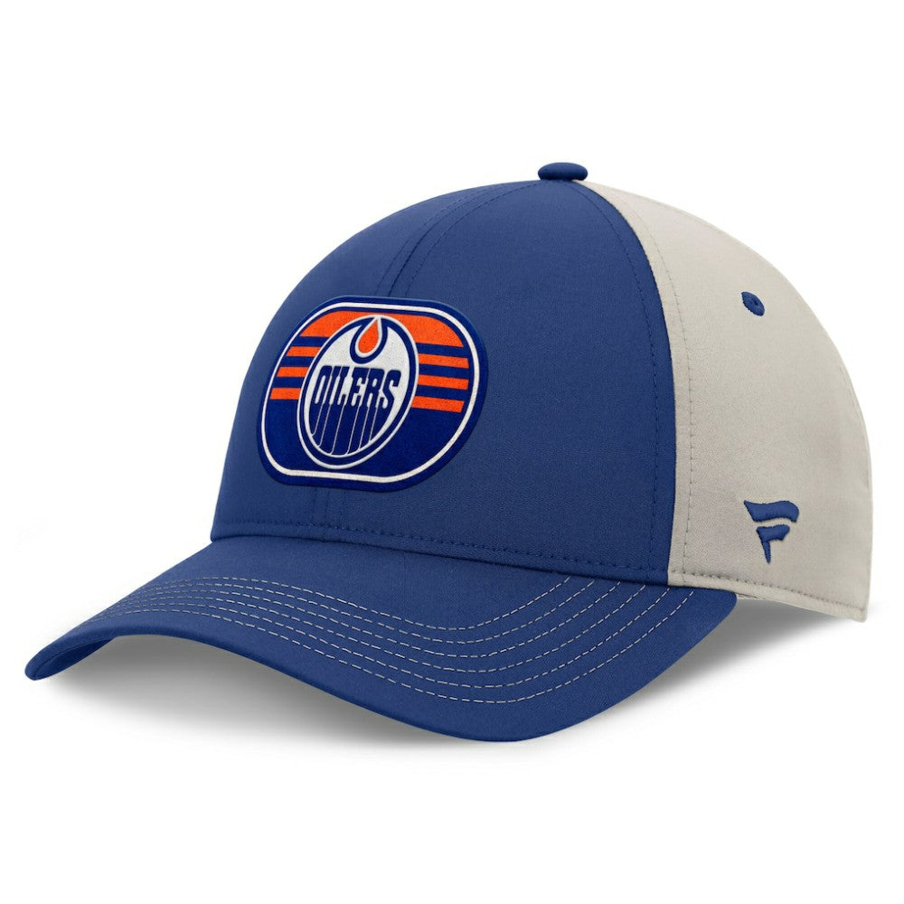 Edmonton Oilers Fanatics 2025 Stanley Cup Playoffs Locker Room Trucker Adjustable Hat - Royal/Gray - NHL 202986021