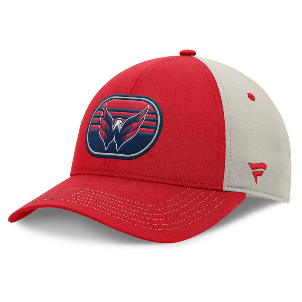 Washington Capitals Fanatics 2025 Stanley Cup Playoffs Locker Room Trucker Adjustable Hat - Red/Gray - NHL 202986026