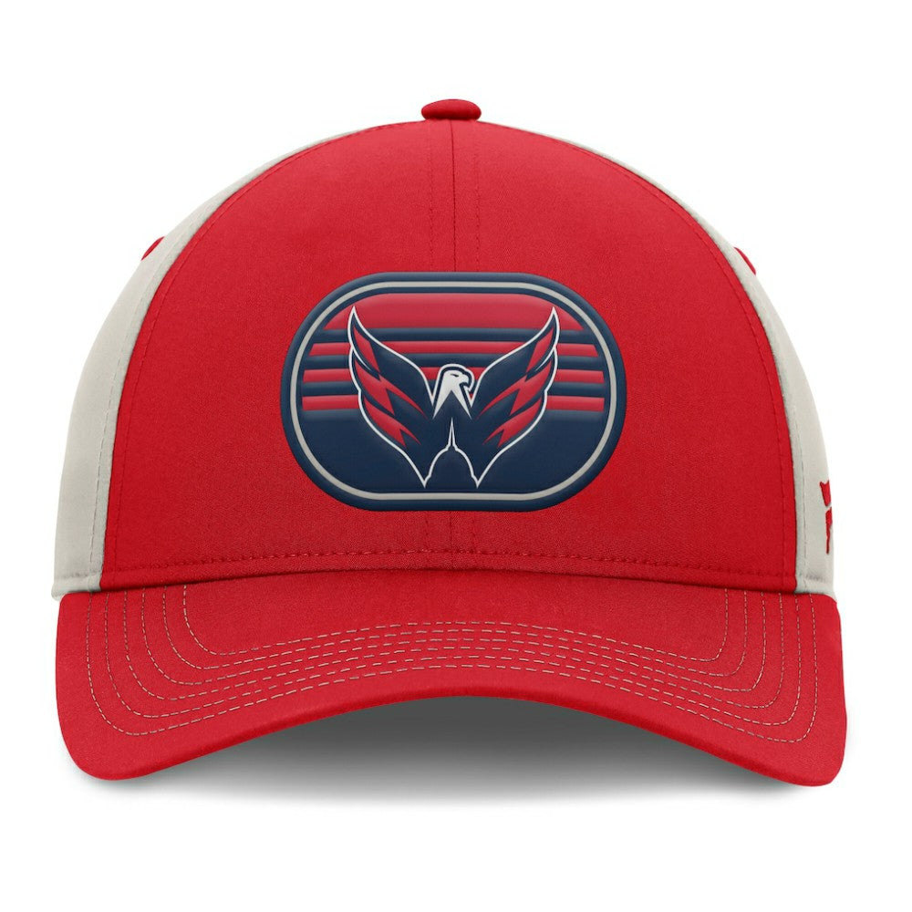 Washington Capitals Fanatics 2025 Stanley Cup Playoffs Locker Room Trucker Adjustable Hat - Red/Gray - NHL 202986026