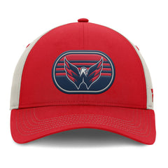 Washington Capitals Fanatics 2025 Stanley Cup Playoffs Locker Room Trucker Adjustable Hat - Red/Gray - NHL 202986026