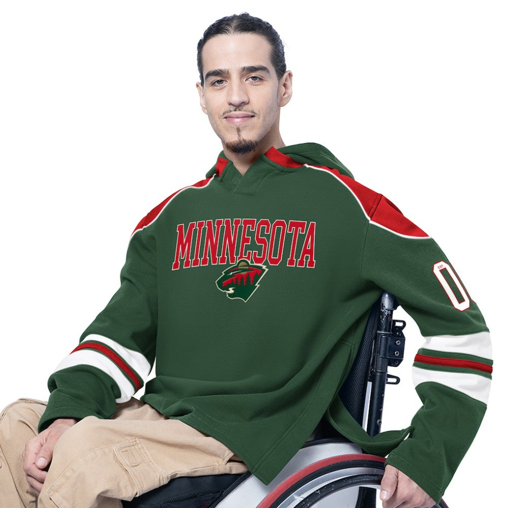 Minnesota Wild G-III Sports by Carl Banks Adaptive Wear Lord Stanley Hooded Long Sleeve Sweatshirt - Green - NHL 202986071