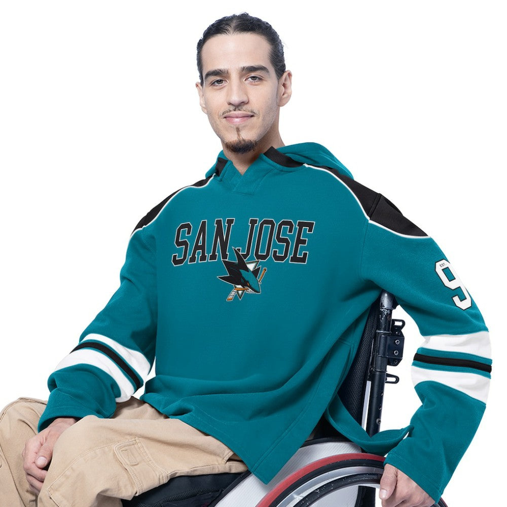 San Jose Sharks G-III Sports by Carl Banks Adaptive Wear Lord Stanley Hooded Long Sleeve Sweatshirt - Teal - NHL 202986073