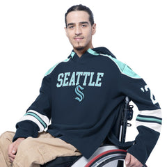 Seattle Kraken G-III Sports by Carl Banks Adaptive Wear Lord Stanley Hooded Long Sleeve Sweatshirt - Navy - NHL 202986074