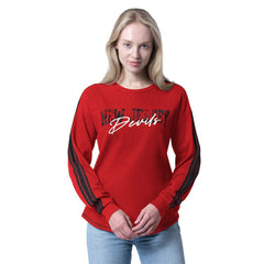 New Jersey Devils G-III 4Her by Carl Banks Women's Advantage Thermal Long-Sleeve Tri-Blend T-Shirt - Red - NHL 202986128
