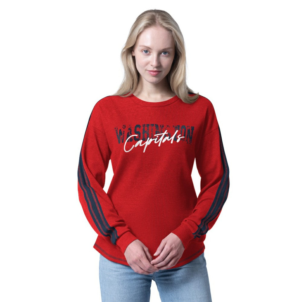 Washington Capitals G-III 4Her by Carl Banks Women's Advantage Thermal Long-Sleeve Tri-Blend T-Shirt - Red - NHL 202986135