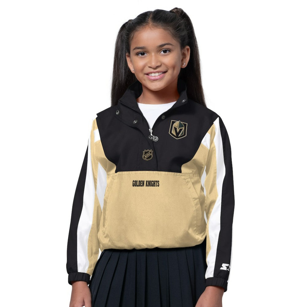 Vegas Golden Knights Starter Girls Key Player Half Zip Jacket - Black/Gold - NHL 202986136