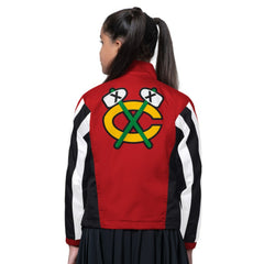 Chicago Blackhawks Starter Girls Key Player Half Zip Jacket - Black/Red - NHL 202986138