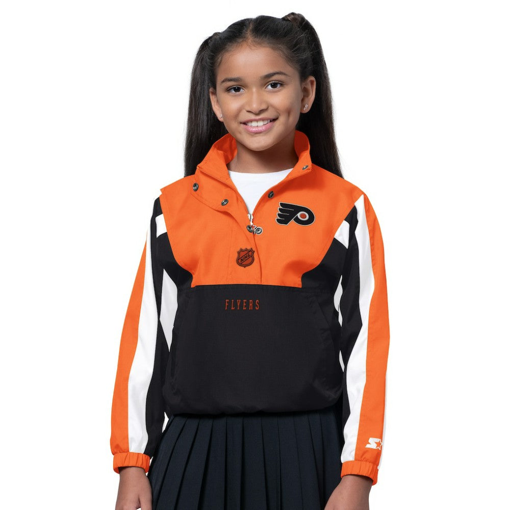 Philadelphia Flyers Starter Girls Key Player Half Zip Jacket - Orange/Black - NHL 202986139