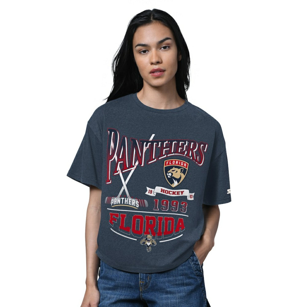 Florida Panthers Starter Women's Oversized Hall of Fame T-Shirt - Heather Navy - NHL 202986148
