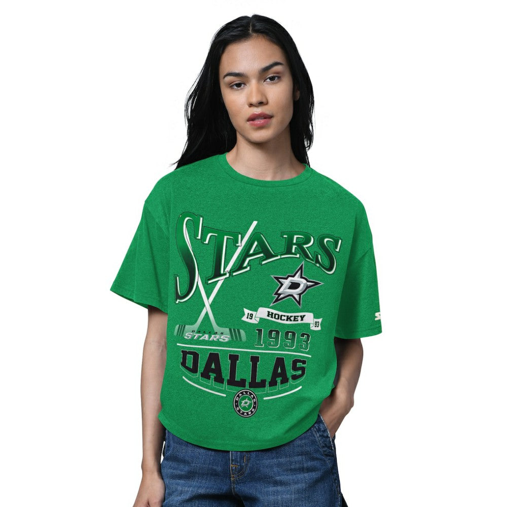 Dallas Stars Starter Women's Oversized Hall of Fame T-Shirt - Heather Kelly Green - NHL 202986156