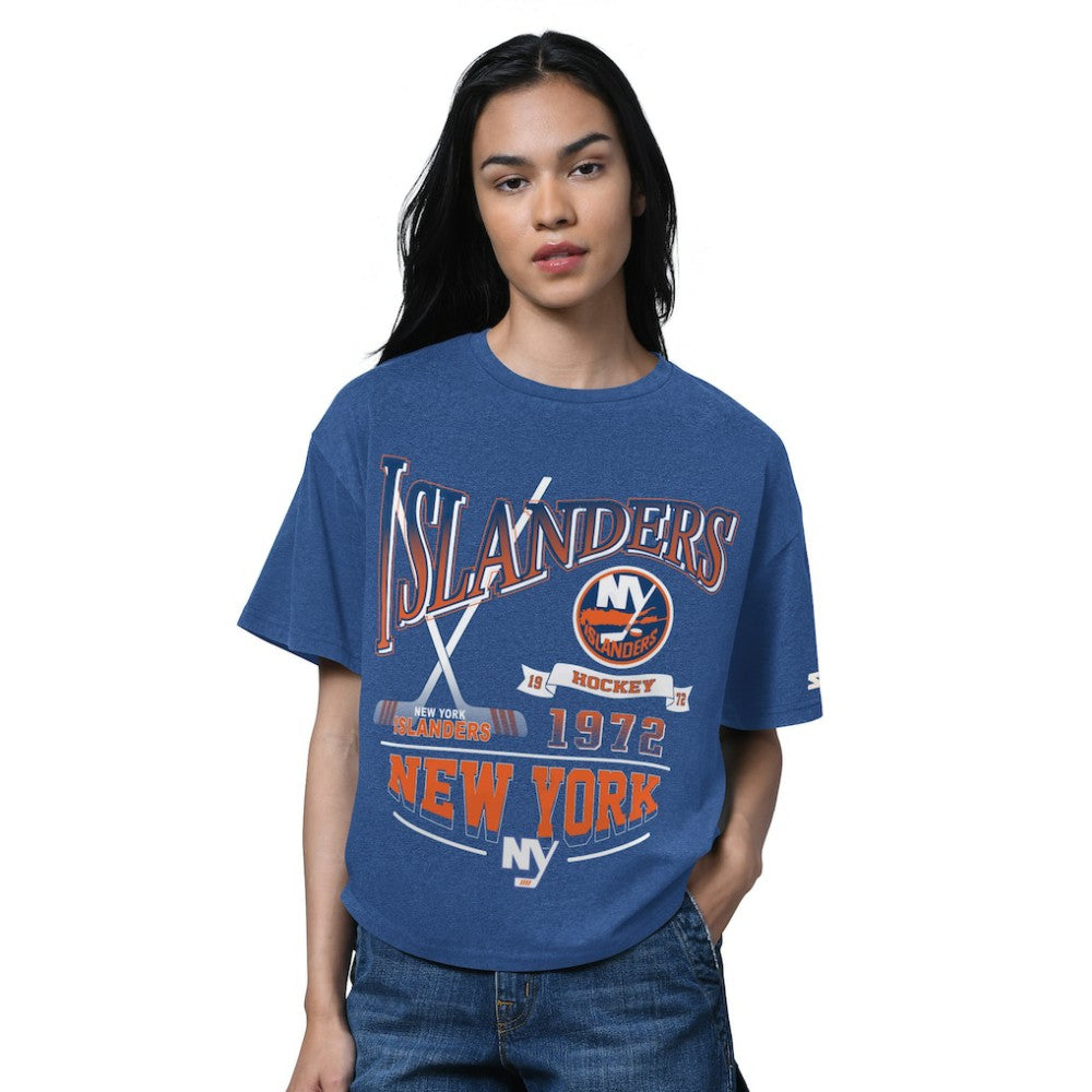 New York Islanders Starter Women's Oversized Hall of Fame T-Shirt - Heather Royal - NHL 202986161