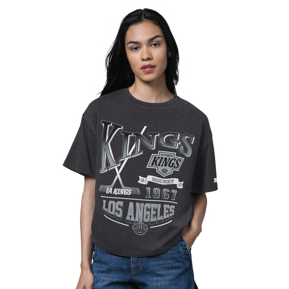 Los Angeles Kings Starter Women's Oversized Hall of Fame T-Shirt - Heather Black - NHL 202986162