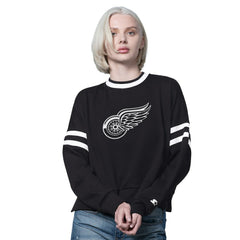 Detroit Red Wings Starter Women's Rally Fleece Cropped Sweatshirt - Black - NHL 202986165