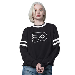 Philadelphia Flyers Starter Women's Rally Fleece Cropped Sweatshirt - Black - NHL 202986174
