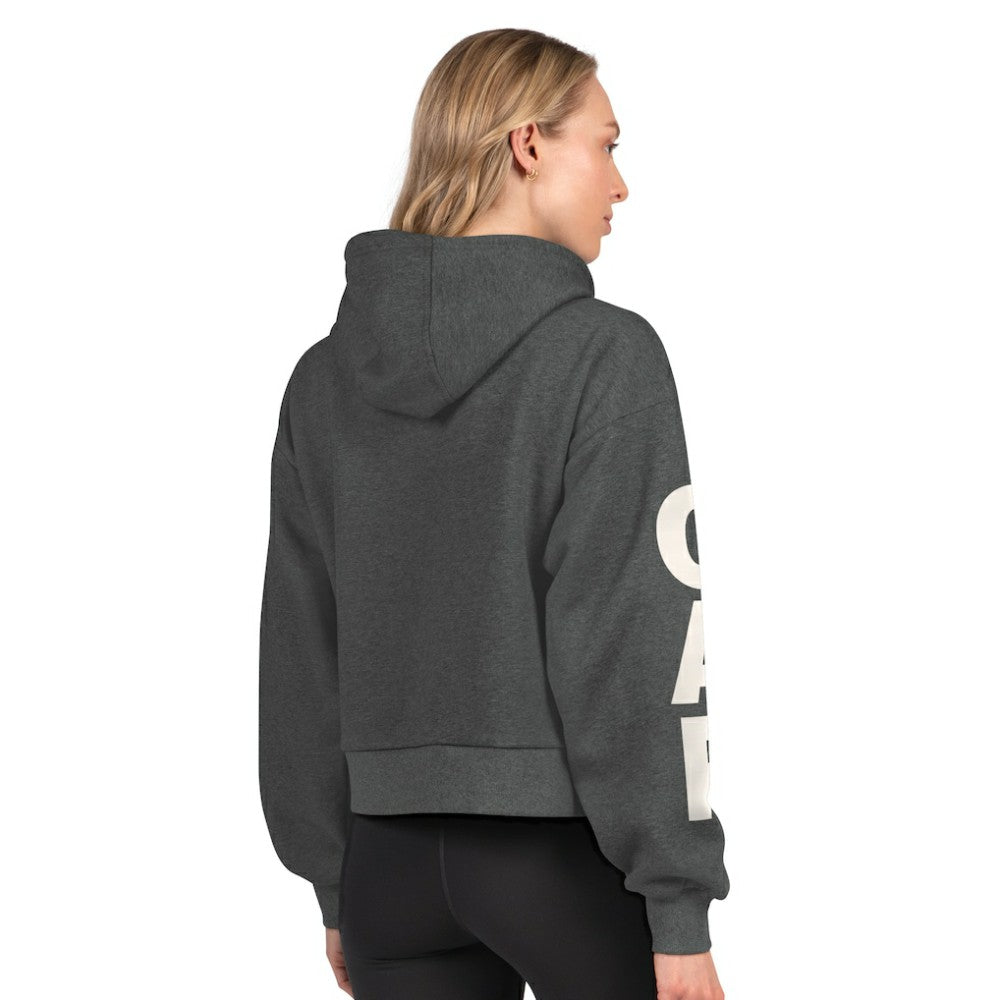Carolina Hurricanes Starter Women's Star Player Cropped Fleece Hoodie - Heather Charcoal - NHL 202986183