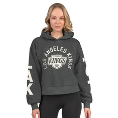 Los Angeles Kings Starter Women's Star Player Cropped Fleece Hoodie - Heather Charcoal - NHL 202986184