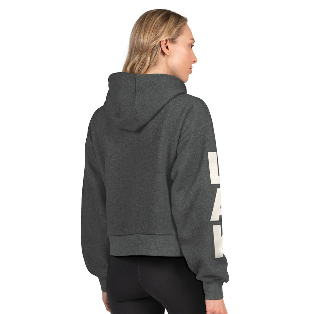 Los Angeles Kings Starter Women's Star Player Cropped Fleece Hoodie - Heather Charcoal - NHL 202986184