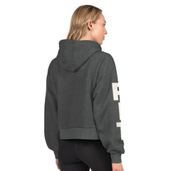 Pittsburgh Penguins Starter Women's Star Player Cropped Fleece Hoodie - Heather Charcoal - NHL 202986186