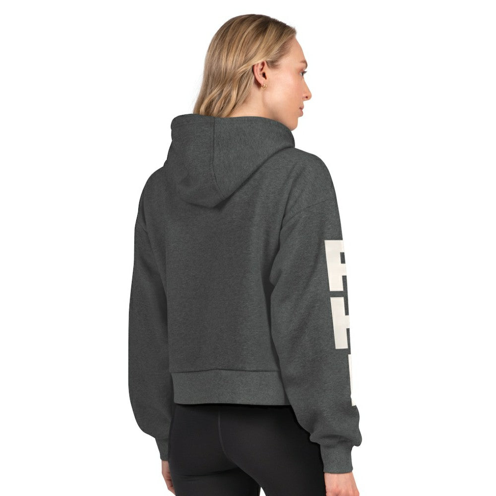 Philadelphia Flyers Starter Women's Star Player Cropped Fleece Hoodie - Heather Charcoal - NHL 202986188