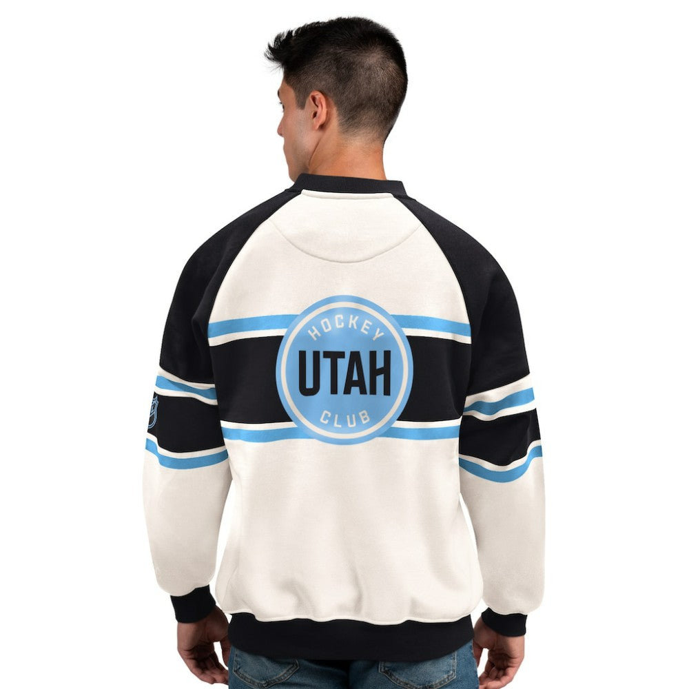 Utah Mammoth Starter Male Adult Defense Fleece Crewneck Sweatshirt - White - NHL 202986204