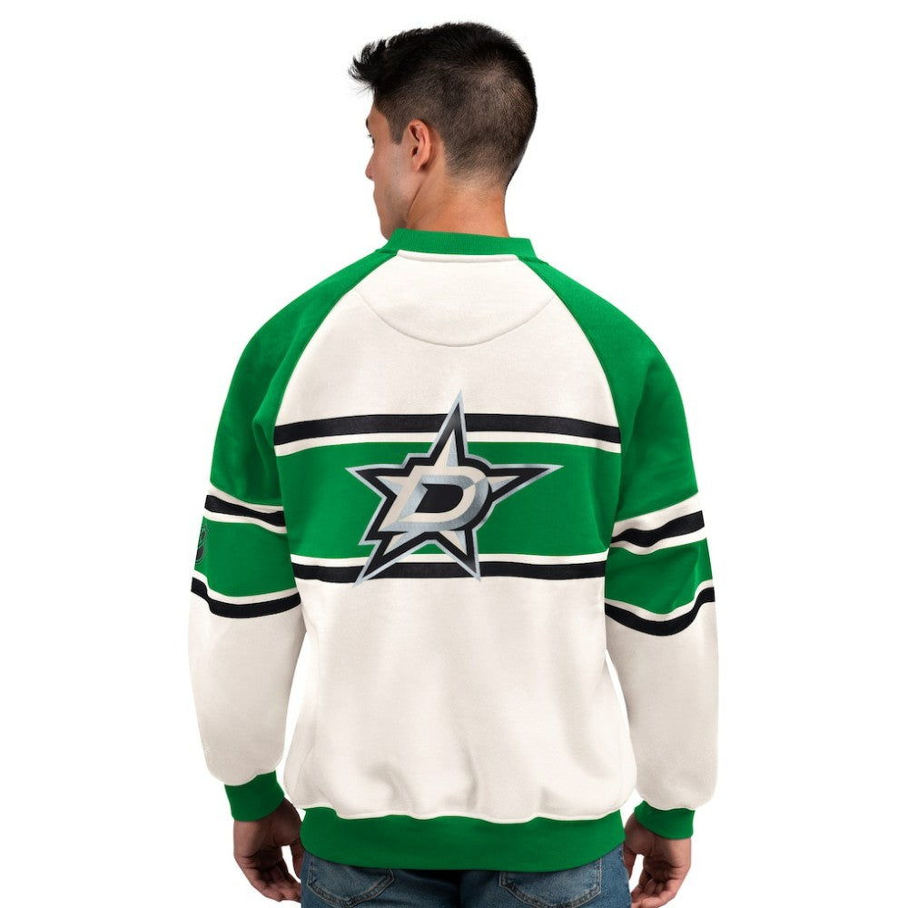 Dallas Stars Starter Male Adult Defense Fleece Crewneck Sweatshirt - White - NHL 202986209
