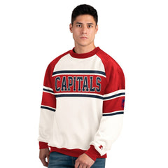 Washington Capitals Starter Male Adult Defense Fleece Crewneck Sweatshirt - White - NHL 202986211