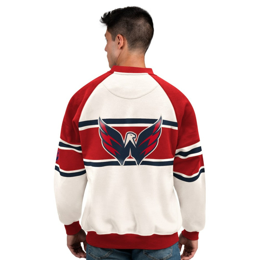 Washington Capitals Starter Male Adult Defense Fleece Crewneck Sweatshirt - White - NHL 202986211
