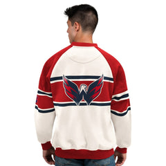 Washington Capitals Starter Male Adult Defense Fleece Crewneck Sweatshirt - White - NHL 202986211