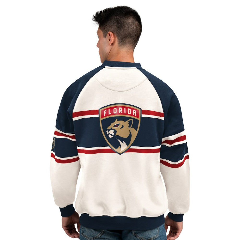Florida Panthers Starter Male Adult Defense Fleece Crewneck Sweatshirt - White - NHL 202986213