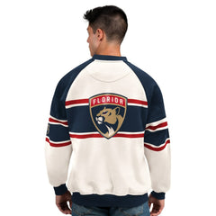 Florida Panthers Starter Male Adult Defense Fleece Crewneck Sweatshirt - White - NHL 202986213