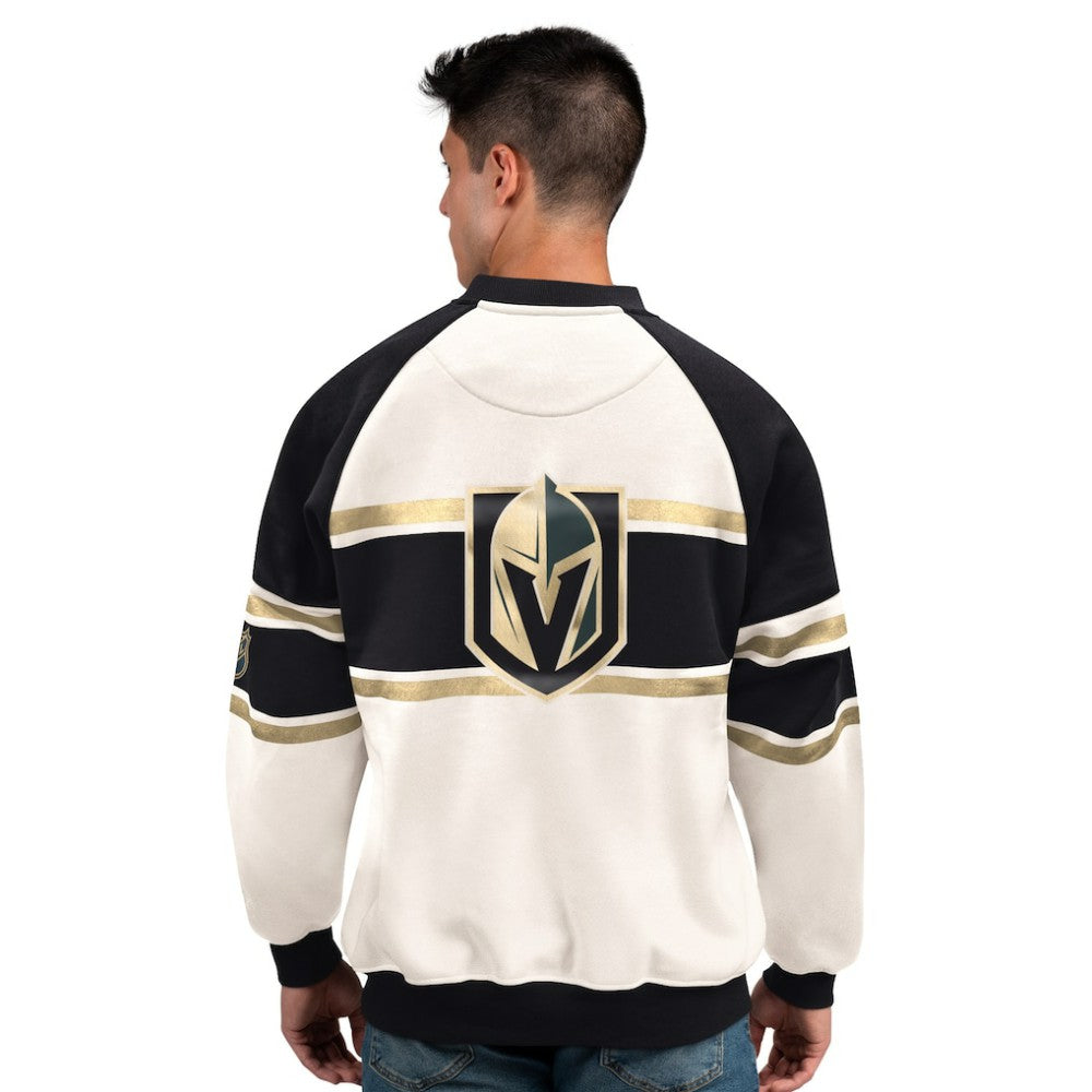 Vegas Golden Knights Starter Male Adult Defense Fleece Crewneck Sweatshirt - White - NHL 202986214