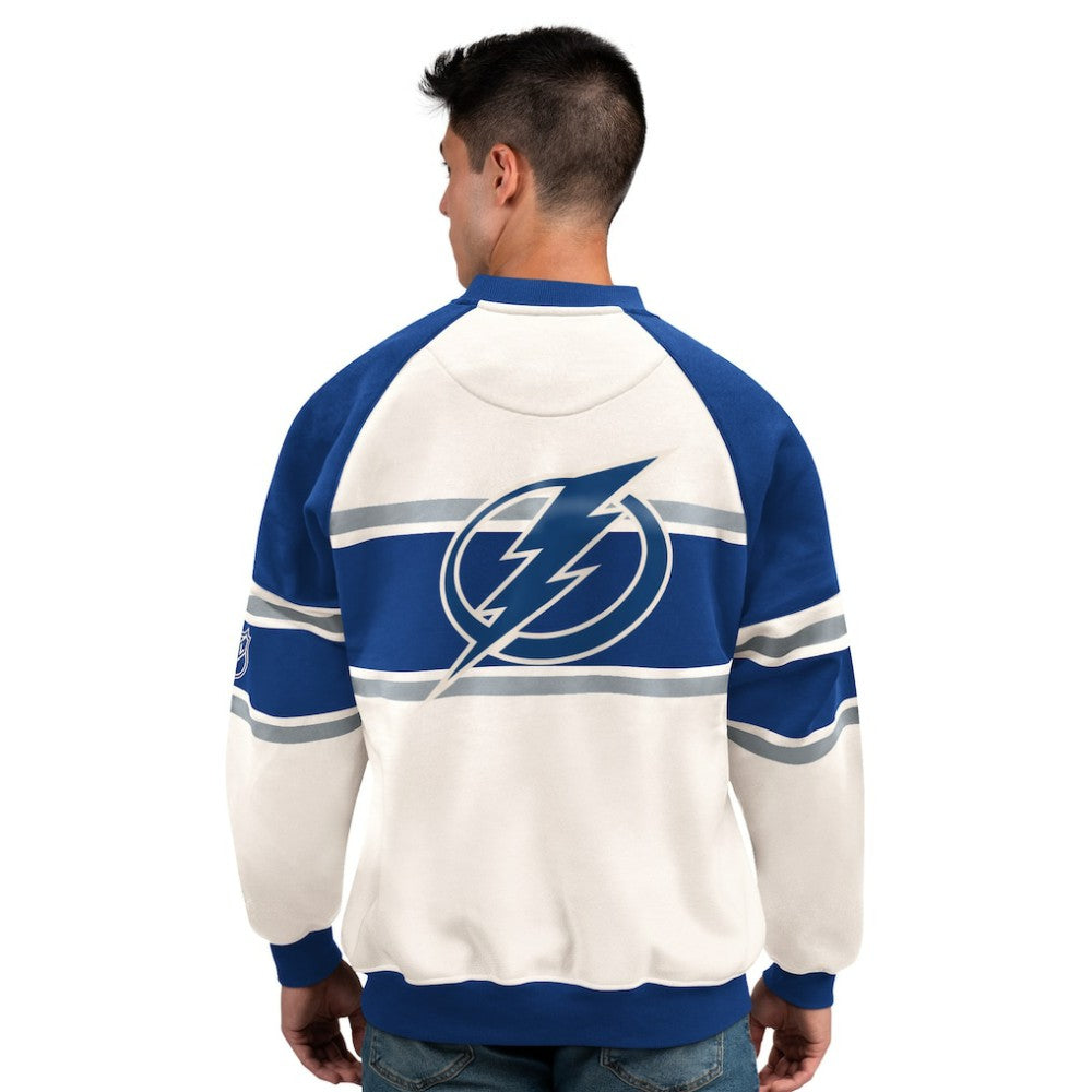 Tampa Bay Lightning Starter Male Adult Defense Fleece Crewneck Sweatshirt - White - NHL 202986220