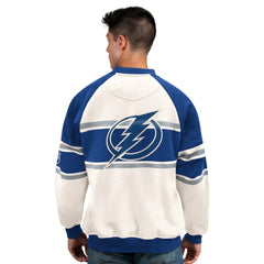 Tampa Bay Lightning Starter Male Adult Defense Fleece Crewneck Sweatshirt - White - NHL 202986220