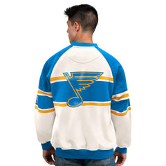 St. Louis Blues Starter Male Adult Defense Fleece Crewneck Sweatshirt - White - NHL 202986224