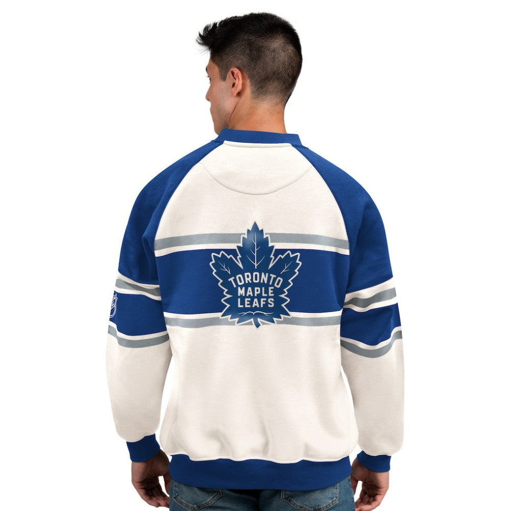 Toronto Maple Leafs Starter Male Adult Defense Fleece Crewneck Sweatshirt - White - NHL 202986225