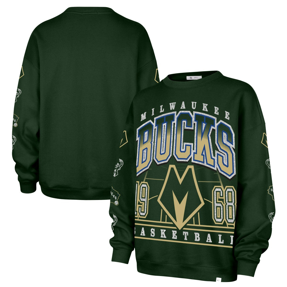 Milwaukee Bucks '47 Women's 2025/26 City Edition Go Big Oversized Sweatshirt Hunter Green | 47 brand US