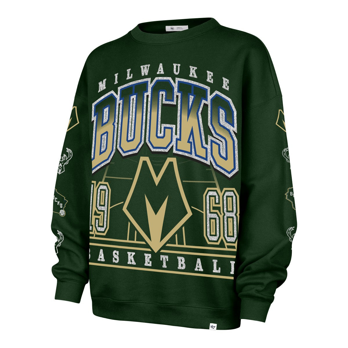Milwaukee Bucks '47 Women's 2025/26 City Edition Go Big Oversized Sweatshirt Hunter Green | 47 brand US