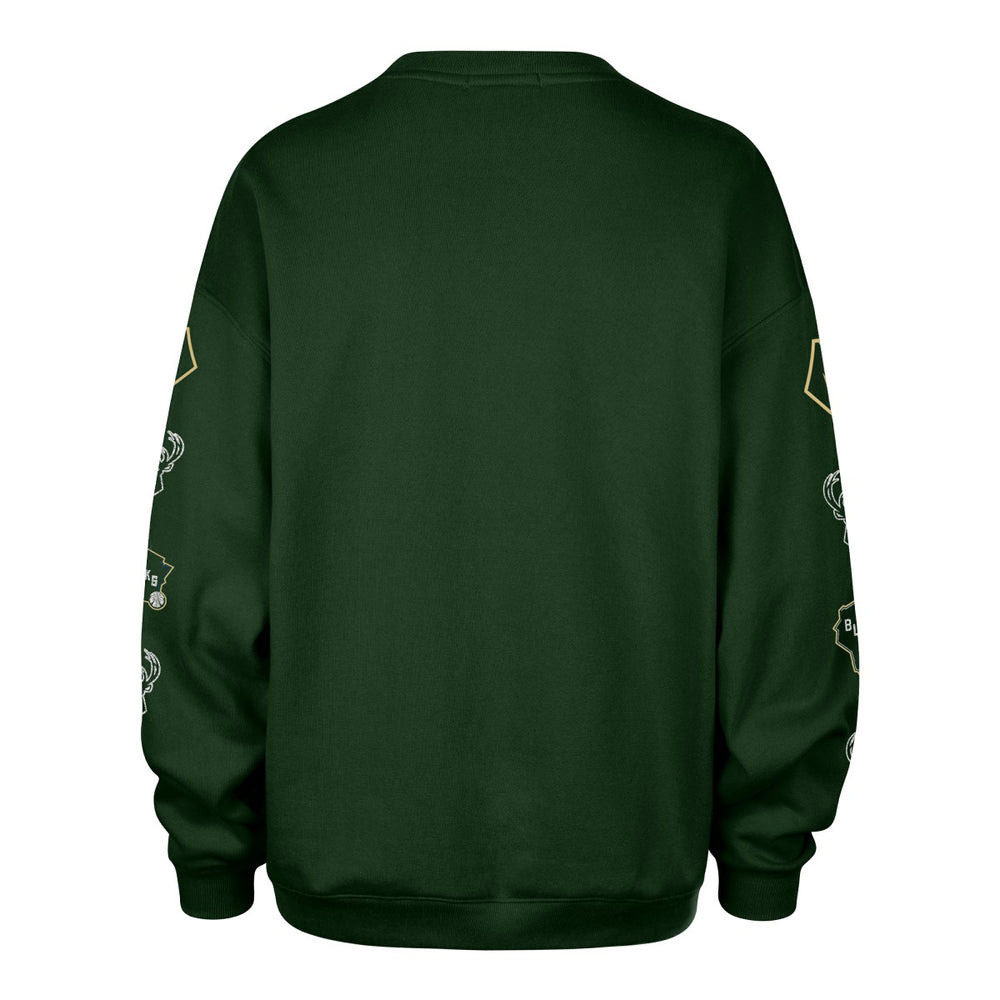 Milwaukee Bucks '47 Women's 2025/26 City Edition Go Big Oversized Sweatshirt Hunter Green | 47 brand US