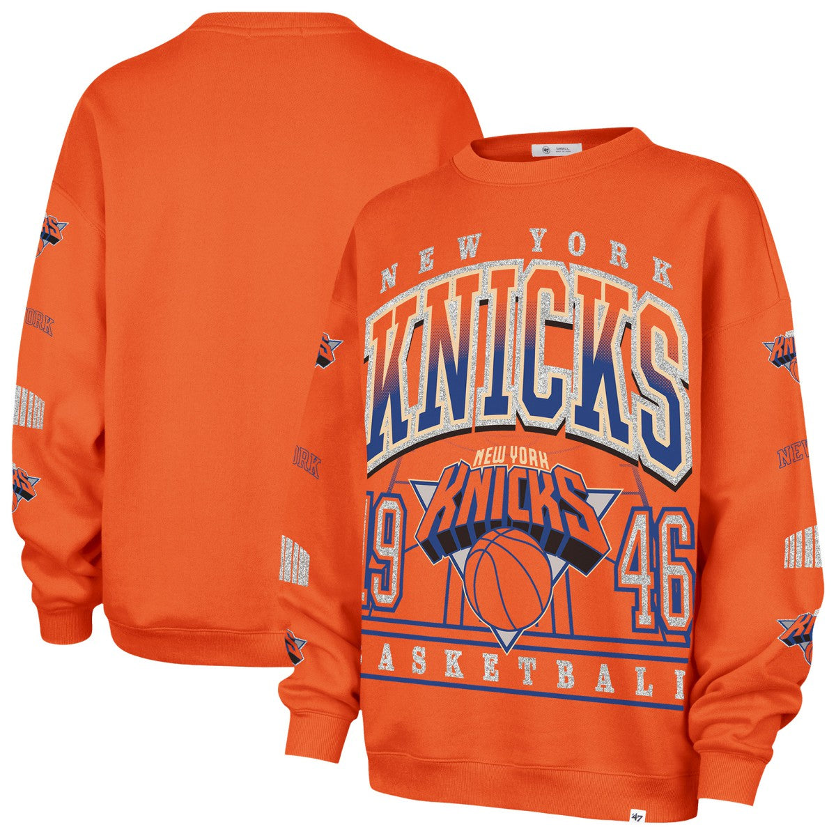 New York Knicks '47 Women's 2025/26 City Edition Go Big Oversized Sweatshirt Orange | 47 brand Lifestyle