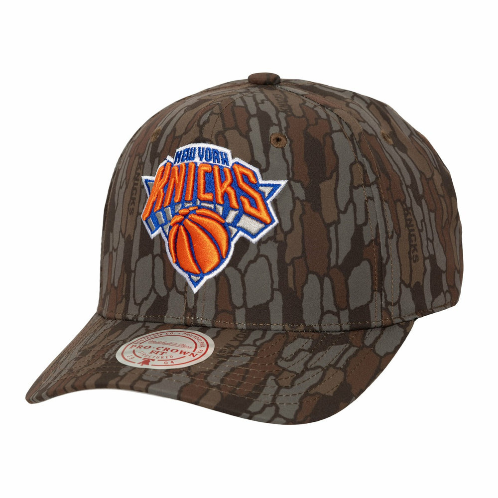 New York Knicks Hidden Pro-Crown Adjustable Hat Camo | Mitchell & Ness US
