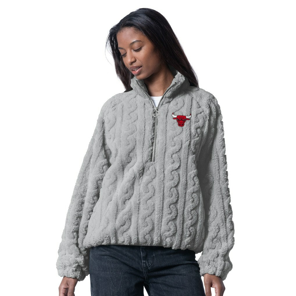 Chicago Bulls G-III 4Her by Carl Banks Women's Champ Half-Zip Pullover Gray
