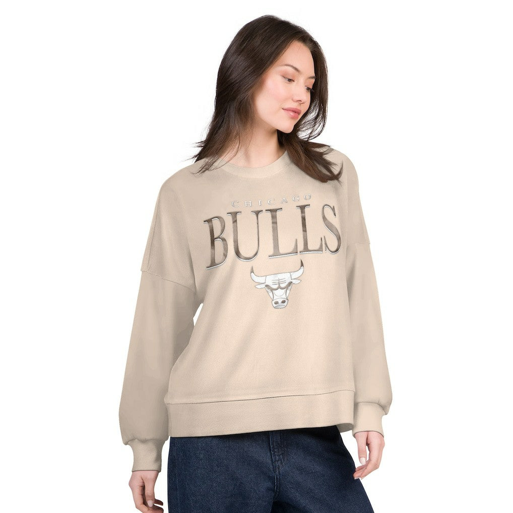 Chicago Bulls G-III 4Her by Carl Banks Women's Oversized Vet II Sweatshirt Natural