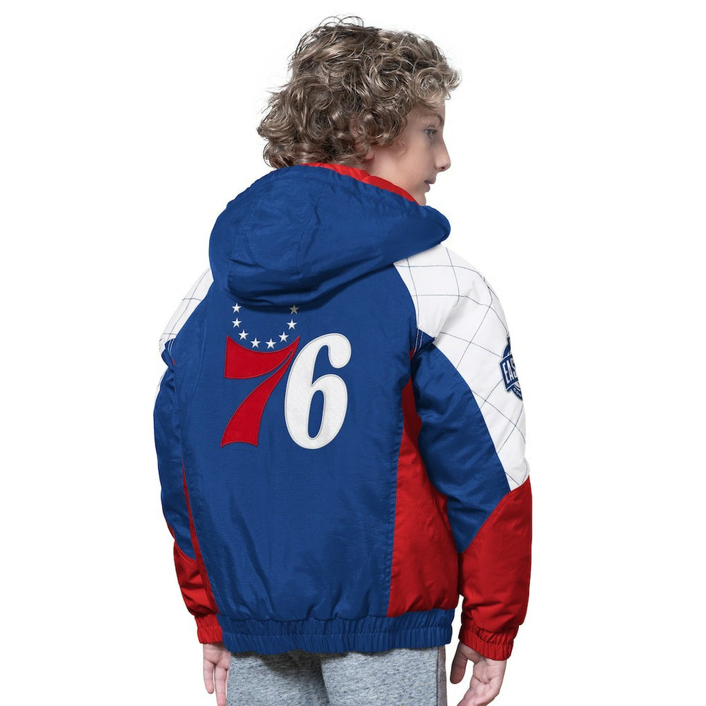Philadelphia 76ers Starter Youth All Time Pro Jr. Full-Zip Hoodie Jacket Royal/Red