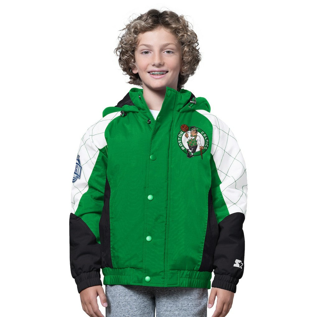 Boston Celtics Starter Youth All Time Pro Jr. Full-Zip Hoodie Jacket Kelly Green/Black