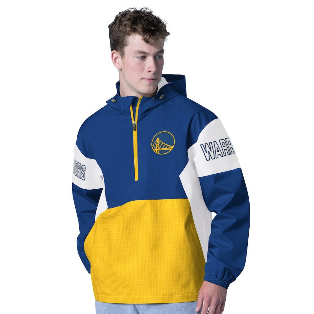 Golden State Warriors G-III Sports by Carl Banks Tailgate Half-Zip Hoodie Royal/Gold