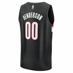 Scoot Henderson Portland Trail Blazers Fast Break Replica Jersey Icon Edition Black | Fanatics for sale