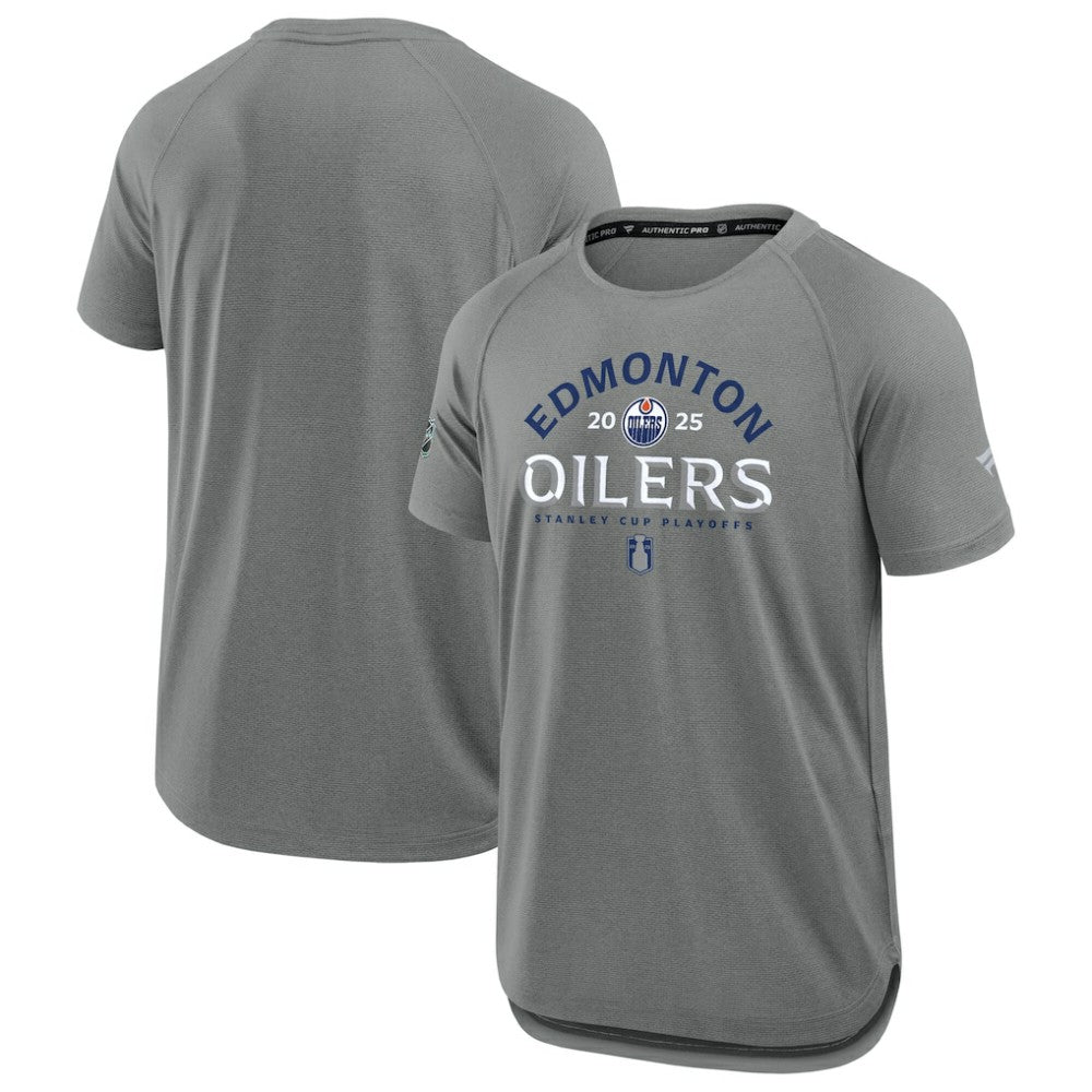 Edmonton Oilers Fanatics 2025 Stanley Cup Playoffs Authentic Pro Rink Performance T-Shirt - Heather Gray - NHL 202988434