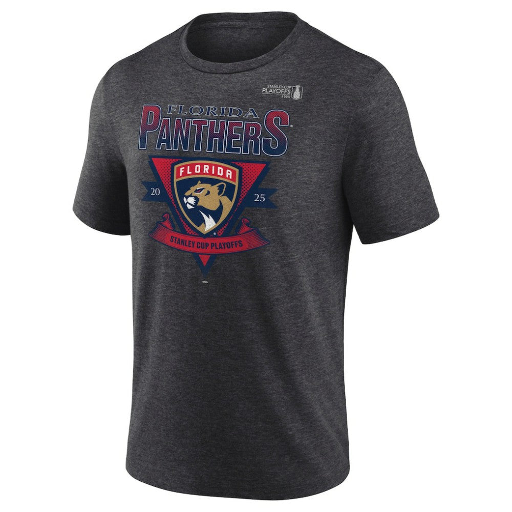 Florida Panthers Fanatics 2025 Stanley Cup Playoffs Crossbar Tri-Blend T-Shirt - Heather Charcoal - NHL 202988646