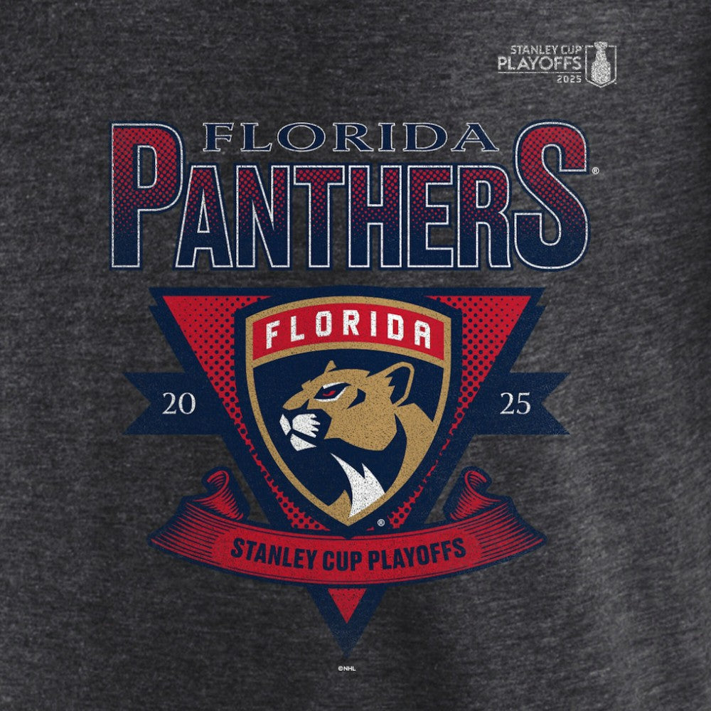 Florida Panthers Fanatics 2025 Stanley Cup Playoffs Crossbar Tri-Blend T-Shirt - Heather Charcoal - NHL 202988646