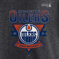 Edmonton Oilers Fanatics 2025 Stanley Cup Playoffs Crossbar Tri-Blend T-Shirt - Heather Charcoal - NHL 202988647